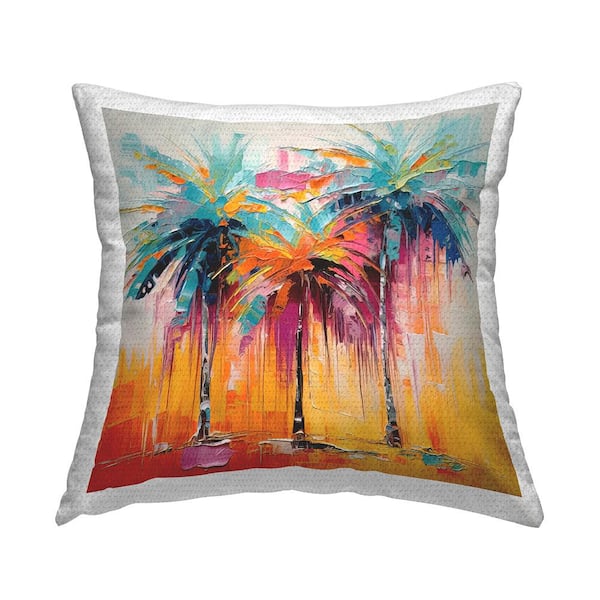 Stupell Industries Modern Palm Trees Multi-Color Square Outdoor Throw Pillow