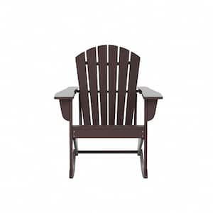 Mason Dark Brown Adirondack HDPE Plastic Outdoor Rocking Chair