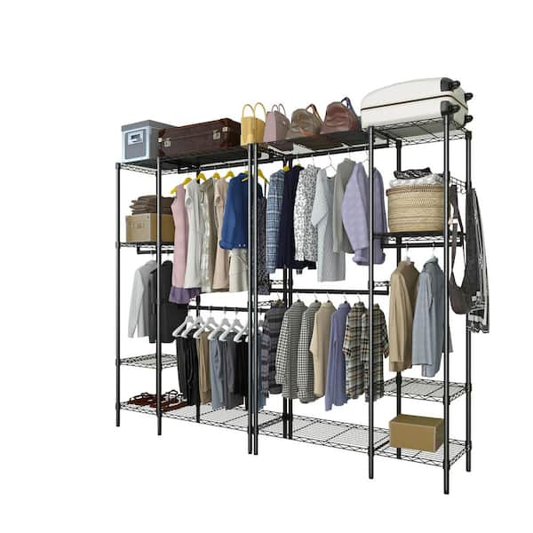Karl home Black Iron Clothes Rack 89.77 in. W x 70.87 in. H