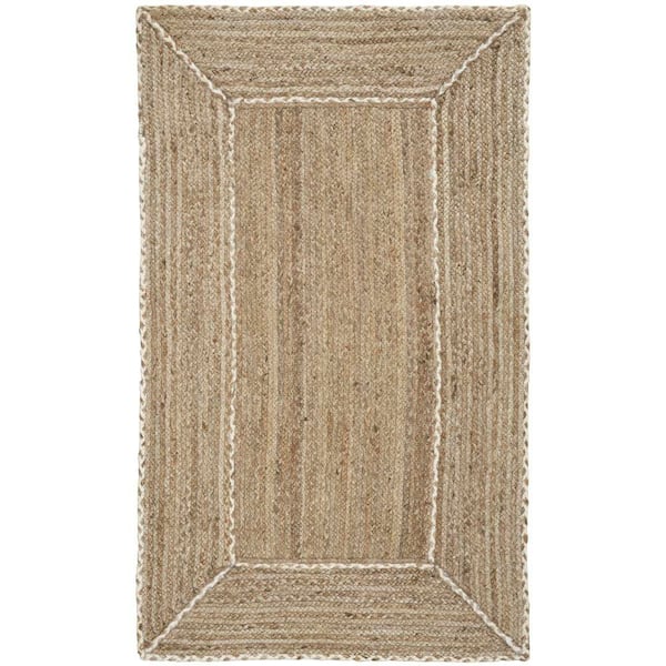 Terrazzo Jute Natural Grey 3 ft. x 5 ft. Solid Contemporary Area Rug