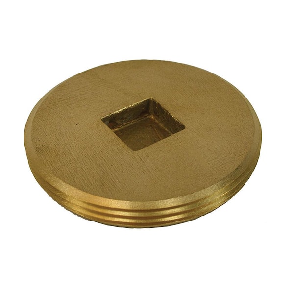 6 in. Countersunk Brass Cleanout Plug 6-1/2 in. O.D. for DWV