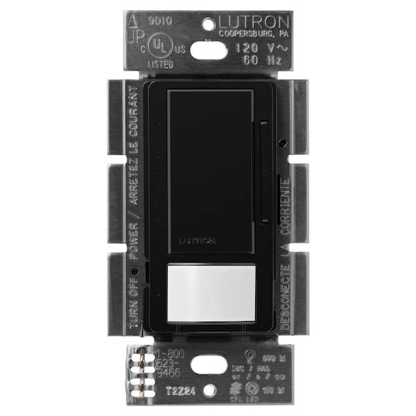 Lutron Maestro LED+ Motion Sensor/Dimmer Switch, 150W LED, Single Pole/Multi-Location, Black (MSCL-OP153M-BL)