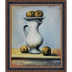 Still Life with Pitcher and Apples by Pablo Picasso Verona Black Framed Oil Painting Art Print 24.75 in. x 28.75 in.