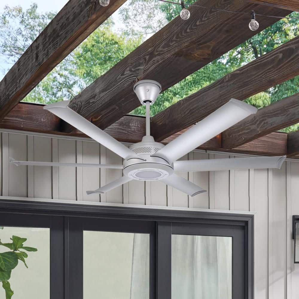 Mammoth 60 in. Smart Indoor/Outdoor Silver Universal Mount Ceiling Fan with 7 in. Ext Tube Plus Remote and Phone App price history on PriceWatchPro
