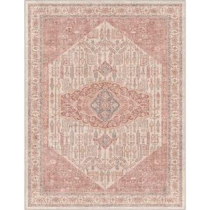 Beige Coral 7 ft. 7 in. x 9 ft. 10 in. Apollo San Marino Vintage Oriental Botanical Area Rug