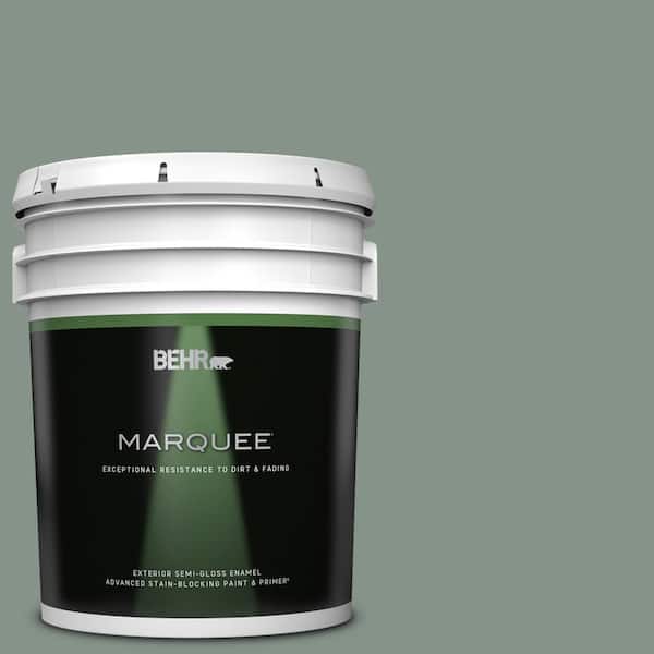 BEHR MARQUEE 5 gal. #460F-4 Wethersfield Moss Semi-Gloss Enamel Exterior Paint & Primer