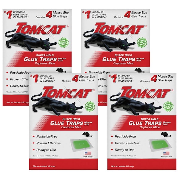 Super Hold Glue Traps Mouse Size, Ready-to-Use Mouse, Cockroach, Spider, and Scorpion Glue Traps (Two 4-Packs)