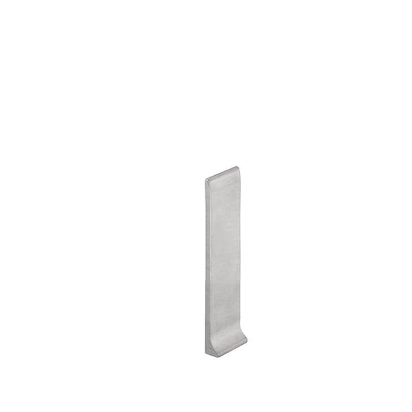 Schluter Designbase-SL-E Brushed Stainless Steel 4-3/8 in. x 1/2 in. Metal Left End Cap