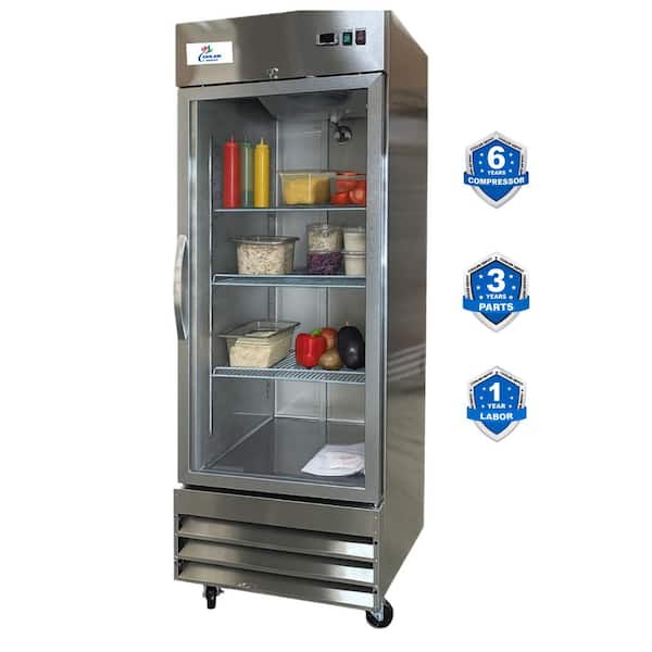 29 in. 23 cu. ft. Commercial Reach‑In Upright Refrigerator in Stainless Steel