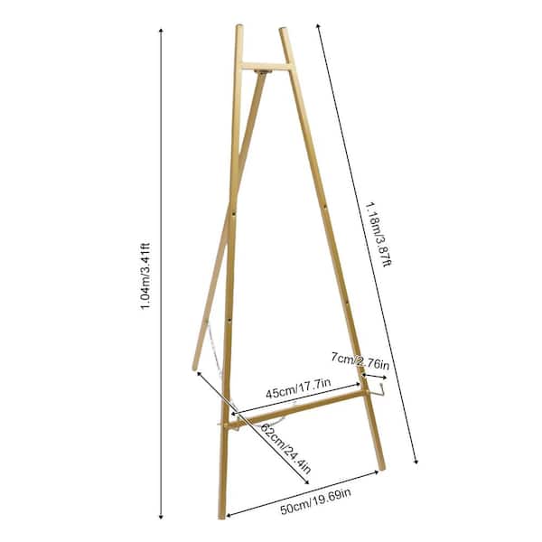 YIYIBYUS 46.5 in. x 19.7 in. Gold Metal Portable Floor Easel Stand for  Decorative Display Wedding Stand Welcome Signs Arbor HG-ZJ9654-543 - The  Home Depot