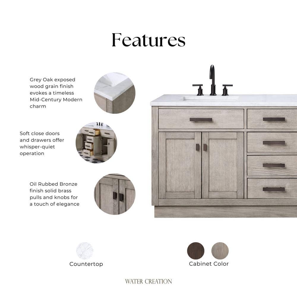 Gray Double Freestanding Bathroom Vanity with Marble Top
