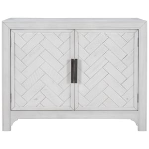 40 in. W x 15 in. D x 31.9 in. H Antique White Linen Cabinet Storage Cabinet with 1 Adjustable Shelves