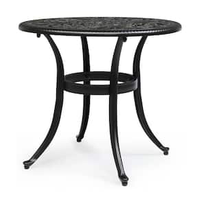 Black Round Aluminum Outdoor Side Table