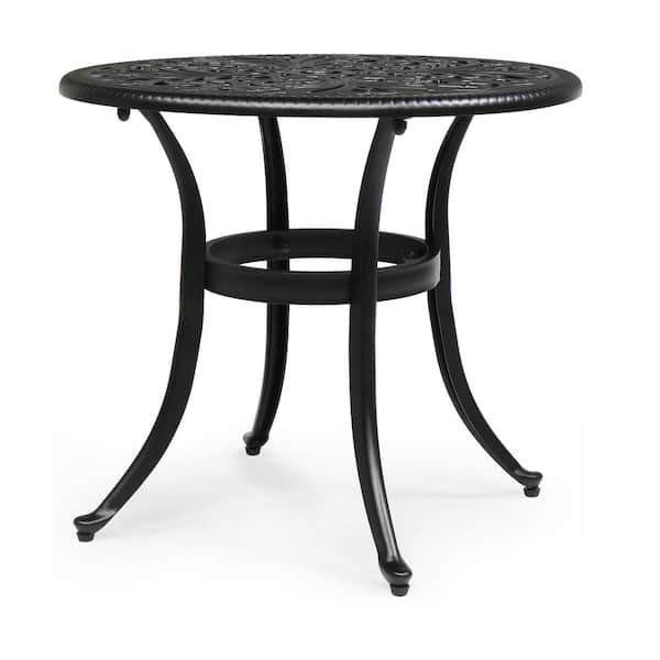 Winado Black Round Aluminum Outdoor Side Table K1G56000664 - The Home Depot