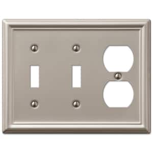 Ascher 3 Gang 2-Toggle and 1-Duplex Steel Wall Plate - Brushed Nickel