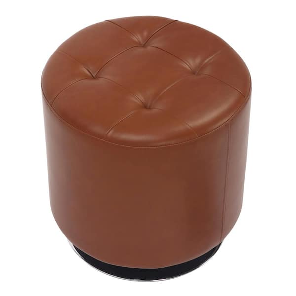 faux leather swivel ottoman