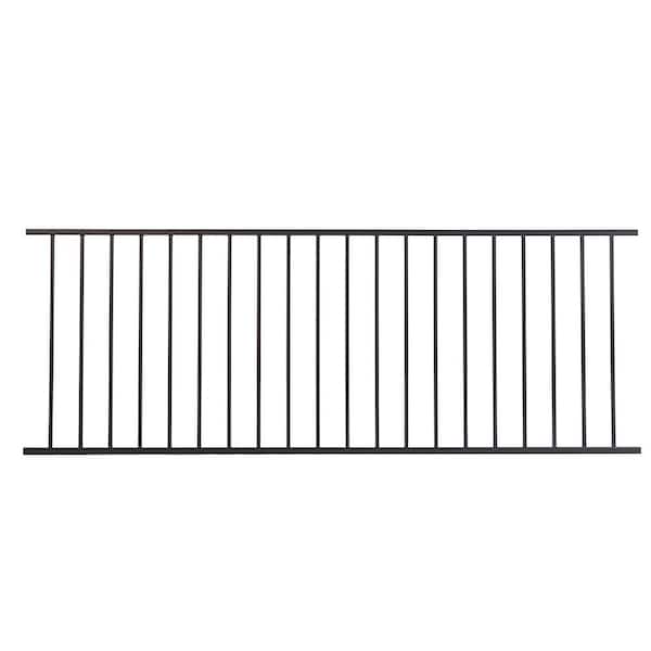 FORTRESS Fe26 34 in. H x 8 ft. W Black Steel Railing Level Panel ...