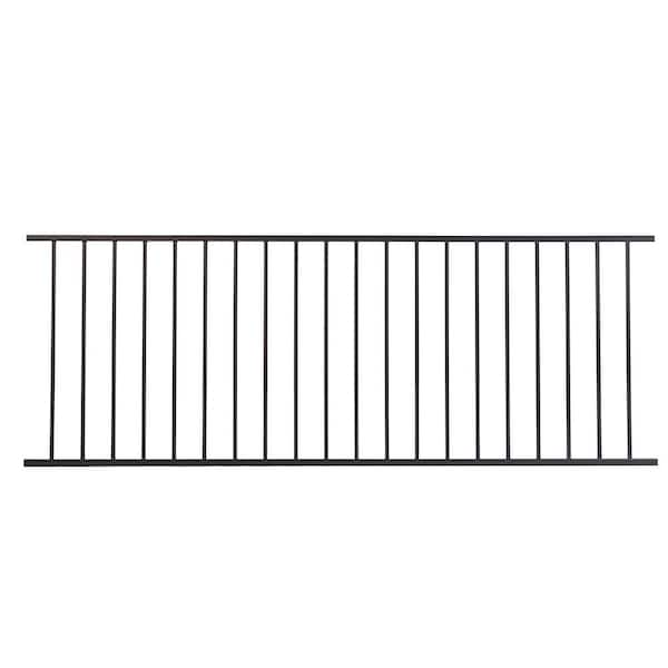 Fe26 34 in. H x 8 ft. W Black Steel Railing Level Panel