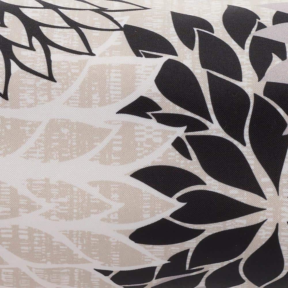 Aloha Black and White Floral Outdoor Bolster Pillow 6" x 20"