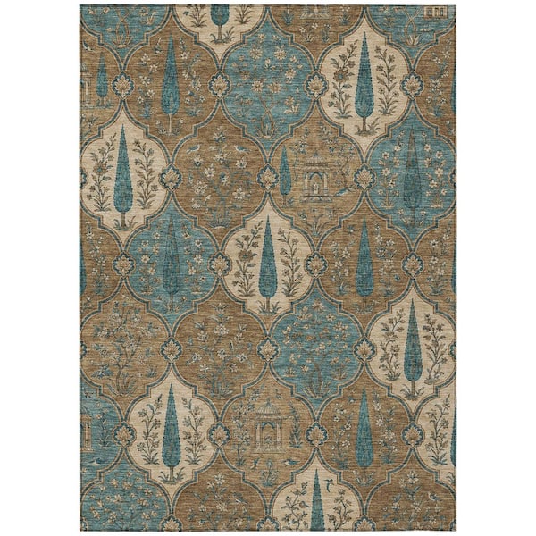 Chantille Machine Washable Indoor/Outdoor Abstract ACN3018 Brown 3 ft. x 5 ft. Area Rug