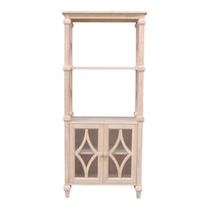Josephine 72"H Unfinished Bookcase with 2 Shelves