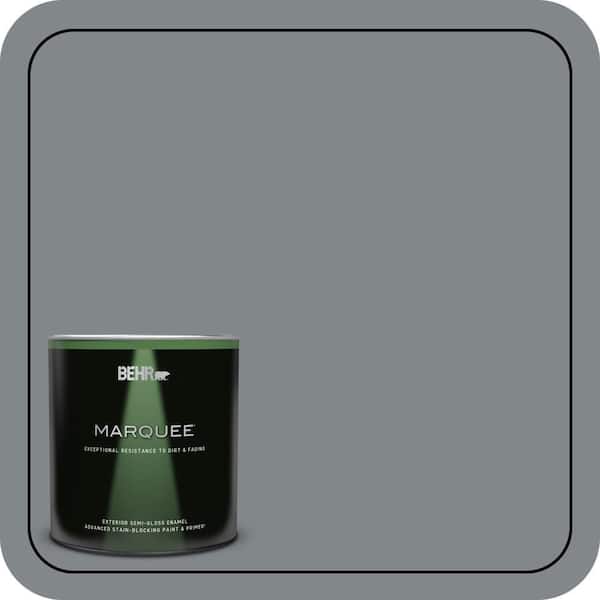 BEHR MARQUEE 1 qt. #N500-5 Magnetic Gray color Semi-Gloss Enamel Exterior Paint & Primer