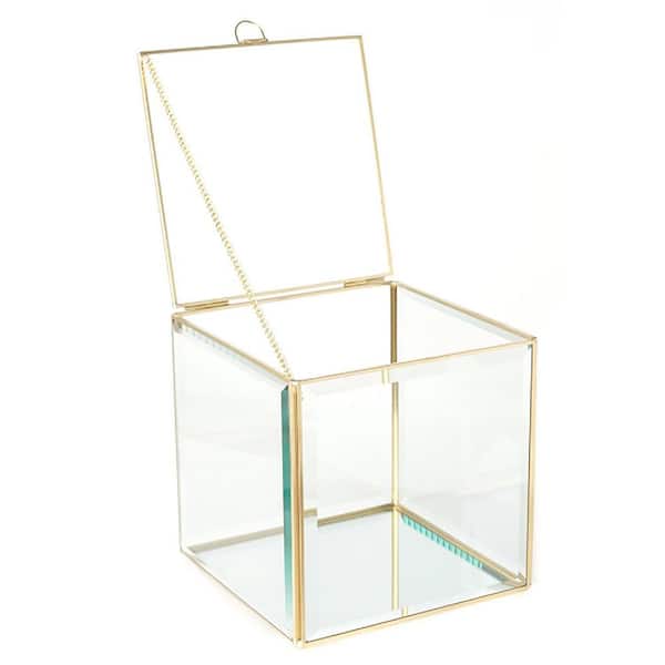 Square Clear Glass Jewelry Box