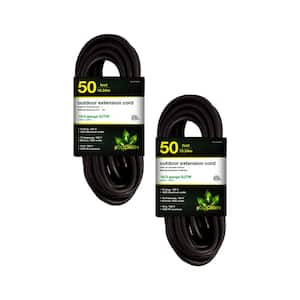 50 ft. 16/3 SJTW Outdoor Extension Cord - Black (2-Pack)