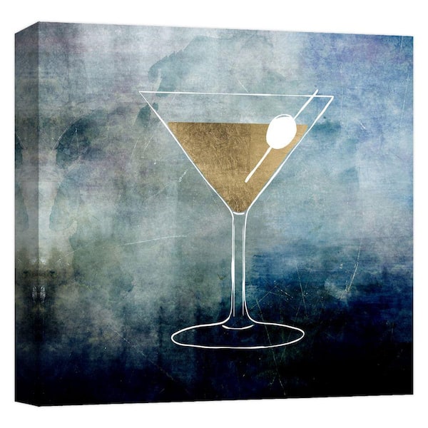 PTM Images Drink on golden rocks'' Abstract Canvas Wall Art 15 in. x 15 in.