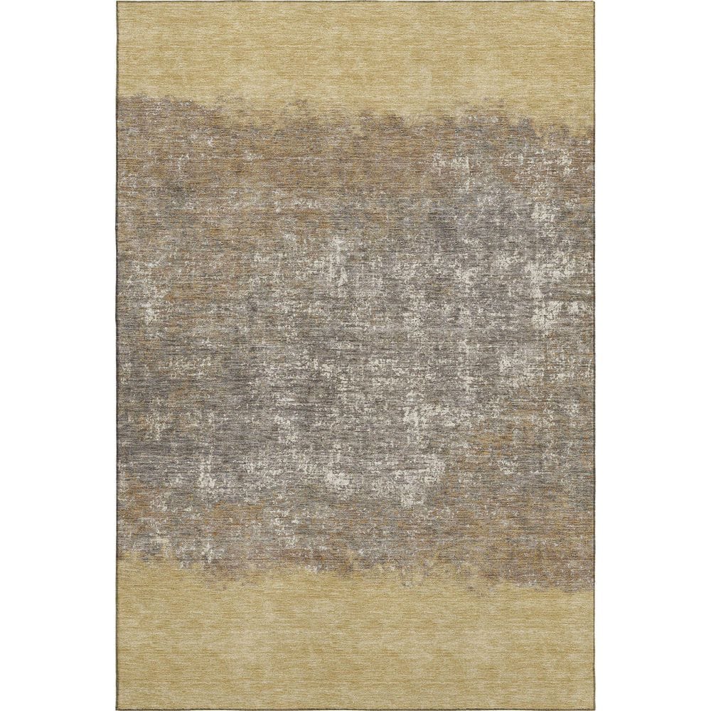 Mayfield Premium Machine Washable Abstract AMF2214 Gold 3 ft. x 5 ft. Area Rug price history on PriceWatchPro