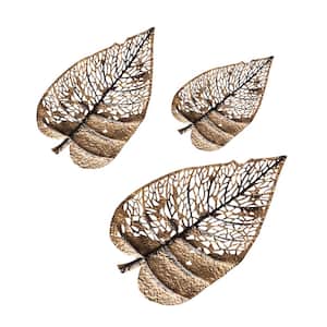 Metal Decorative Leaves Wall Decor, Set of 3