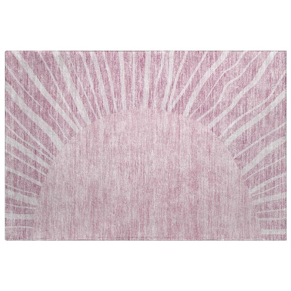 Dream Shag Premium Machine Washable Abstract ADS668 Blush 2 ft. x 3 ft. Accent Rug