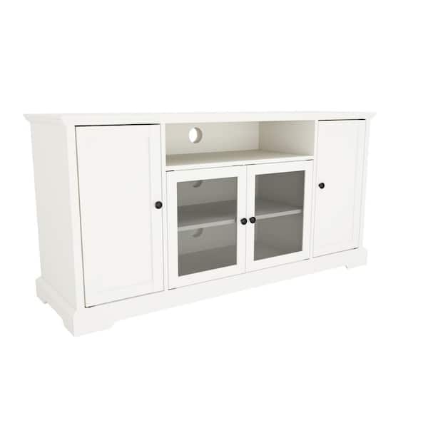 wetiny 19 in. Black TV Stand with LED RGB Lights Flat Screen TV Cabinet Gaming Consoles fit up to 65 in.