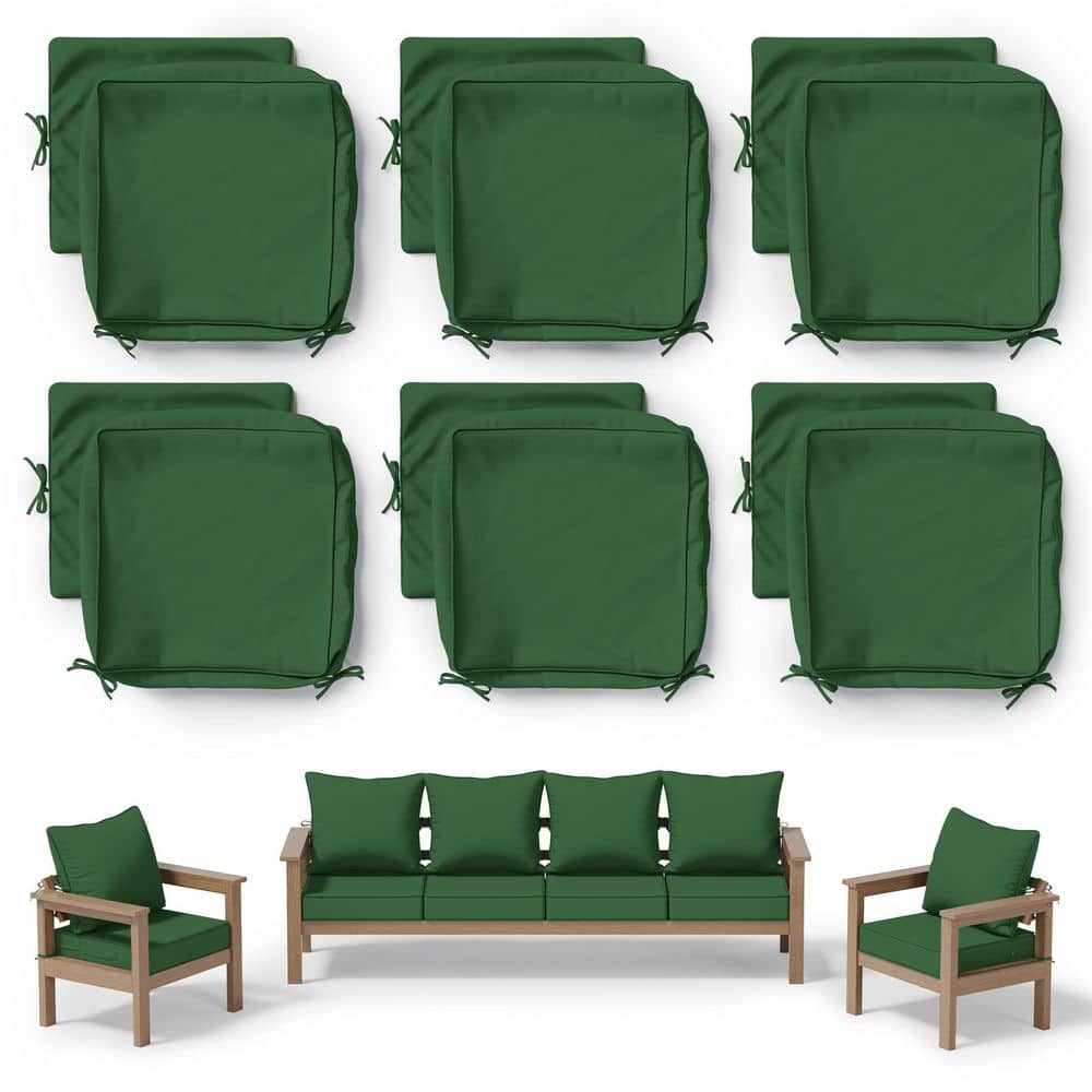 22 in. x 22 in. Slipcover Replacement Outdoor Waterproof Seat and Back Cover Set for Chair and Sofa Green (6-Pack) price history on PriceWatchPro