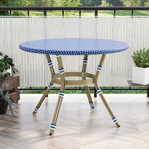 Corvo Brown Round Aluminum Outdoor Dining Table