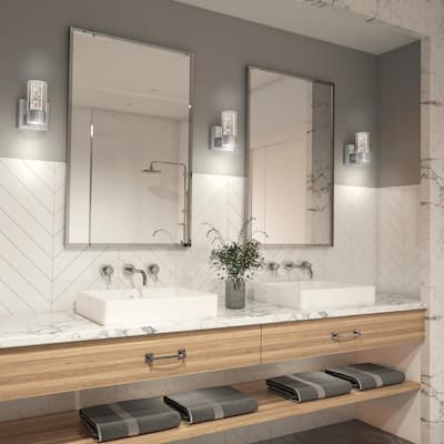 Chrome Vanity Lighting, Bathroom Vanity Lights Modern Blackout