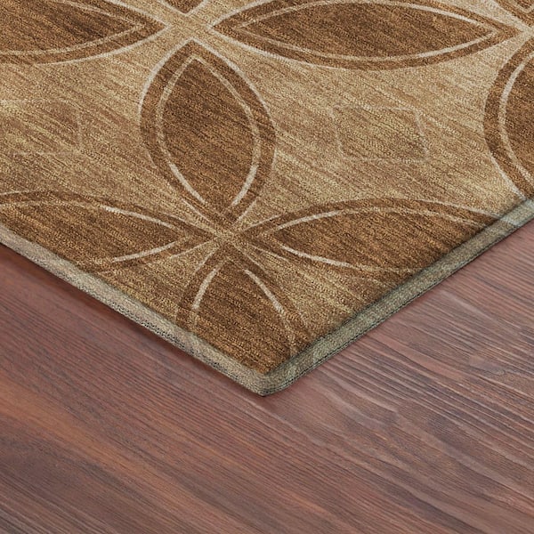 Mayfield Premium Machine Washable Abstract AMF2423 Paprika 2 ft. x 3 ft. Accent Rug