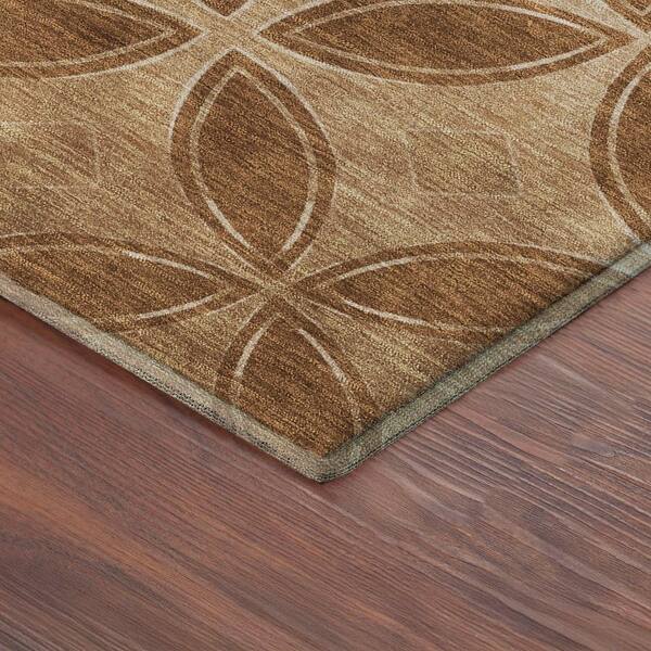 Mayfield Premium Machine Washable Abstract AMF2423 Paprika 3 ft. x 4 ft. Area Rug