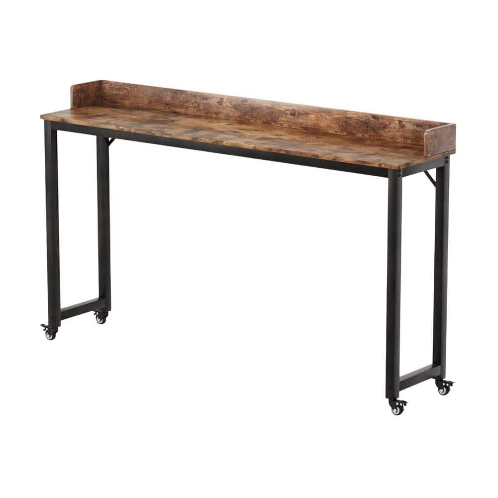 Brown Over the Bed Table with 360° Wheels, Queen Size Mobile Bed Desk with Metal Leg for Bedroom and Hospital price history on PriceWatchPro