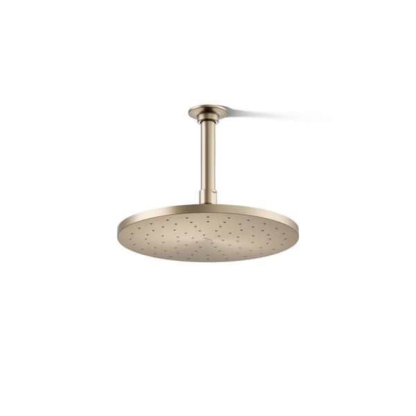 KOHLER 1-Spray Patterns 10 in. Single Ceiling Mount Rain Fixed Shower Head in Vibrant Brushed Bronze