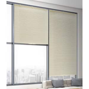 DIY Ivory Cordless Room Darkening Polyester Honeycomb Cellular Shade 24 in. W x 64 in. H