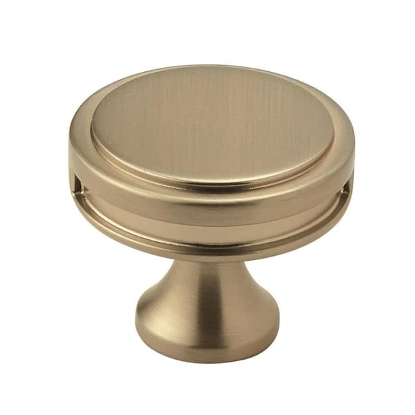 Amerock Oberon 1-3/8 in (35 mm) Diameter Golden Champagne Round Cabinet Knob