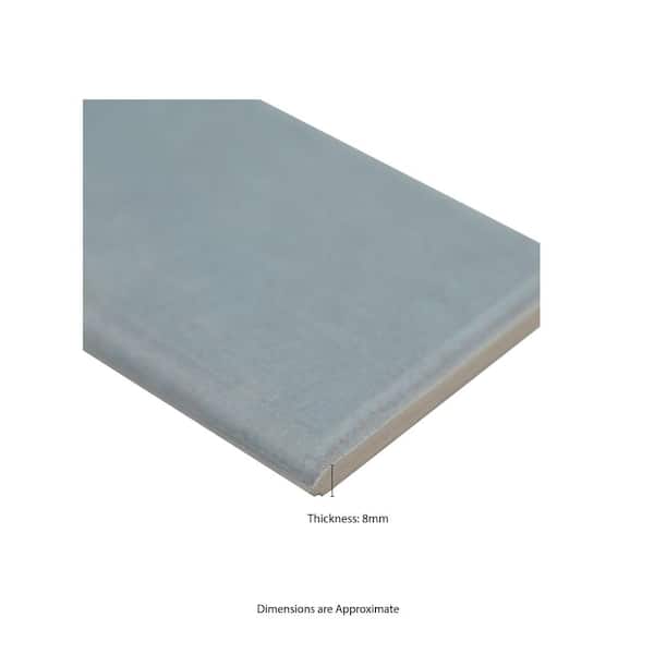 Lakeview Sky Bullnose 3 in. x 12 in. Glossy Ceramic Wall Tile (10 lin. ft./Case)