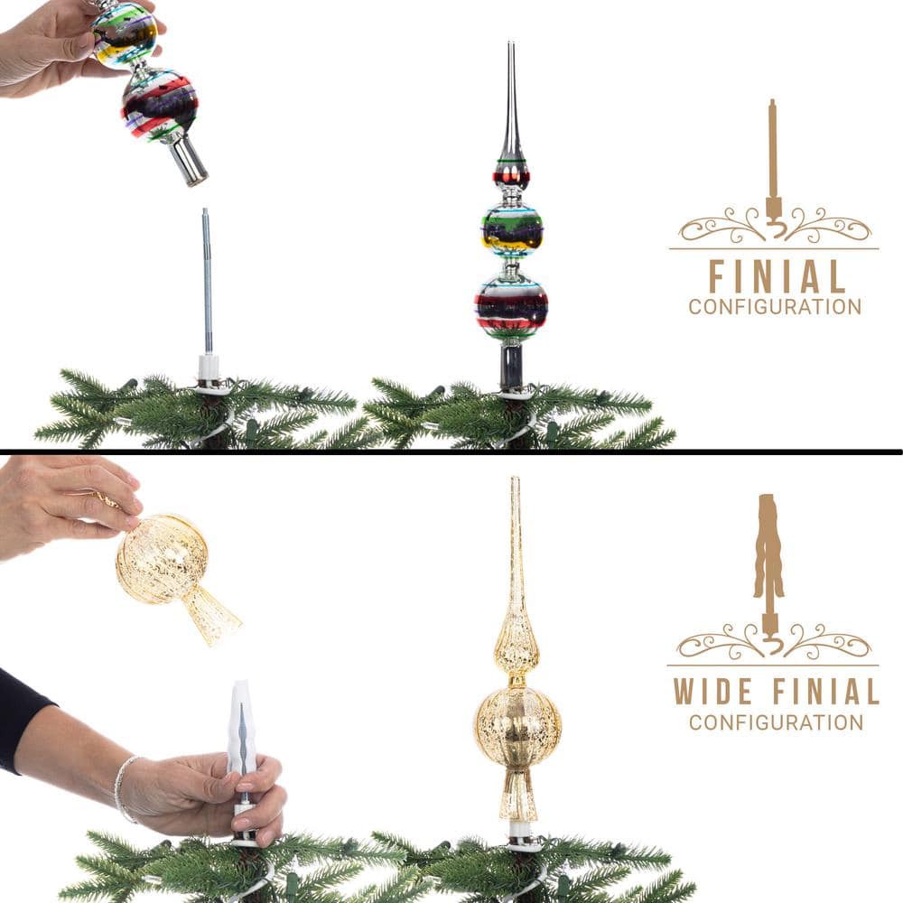 White Plastic Twist-On Christmas Tree Topper Holder