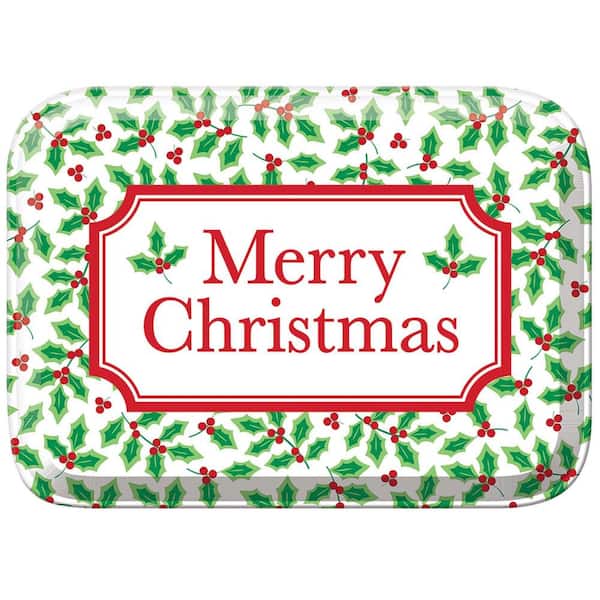 Amscan 2.875 in. x 8 in. x 6 in. Holly Plastic Box (5-Pack)