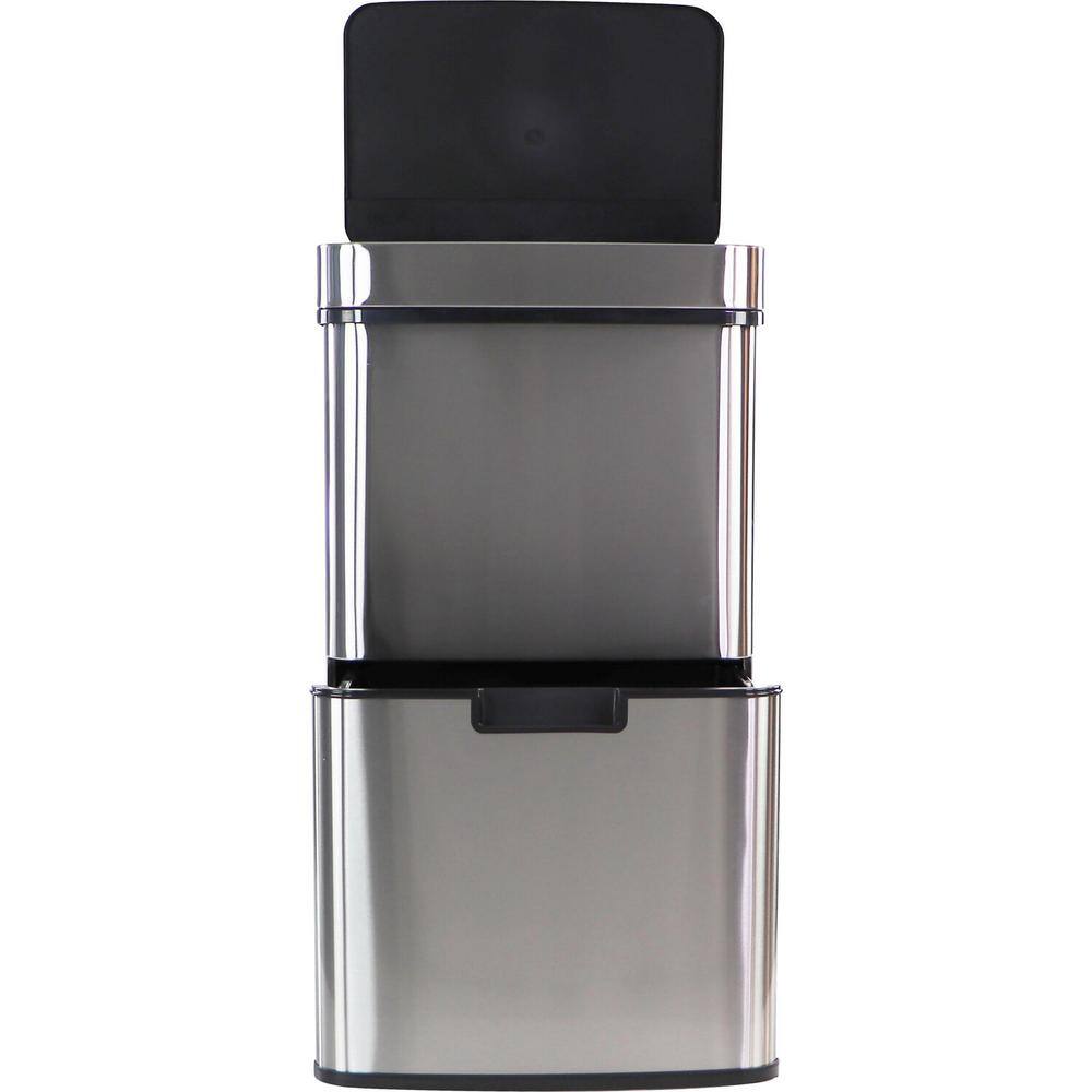 62L Stainless Steel Touchless Dual Bin Kitchen Trash Can