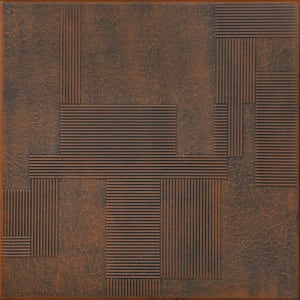 Vectors Antique Copper Orange 1.6 ft. x 1.6 ft. Decorative Foam Glue Up Ceiling Tile (21.6 sq. ft./case)