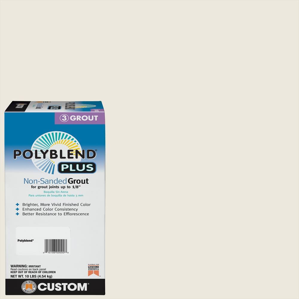 Custom Building Products Polyblend Plus #381 Bright White 10 lb. Unsanded Grout -  PBPG38110