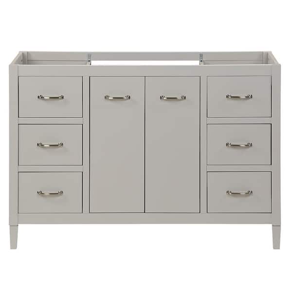 Home Decorators Collection Marrett 48 in. W x 19 in. D x 34 in. H Bath Vanity Cabinet without Top in Light Gray