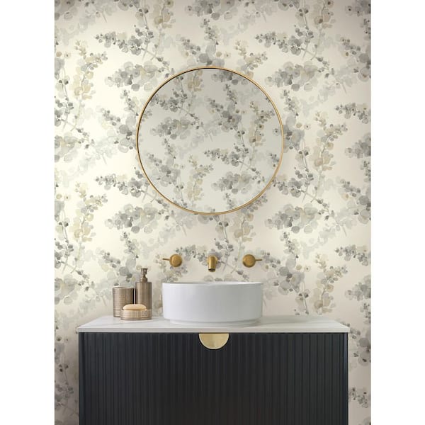 Blossom Fling Steel Blue Wallpaper